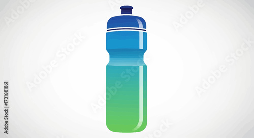 Gradient Colored Water Bottle Against a White Backdrop for Hydration