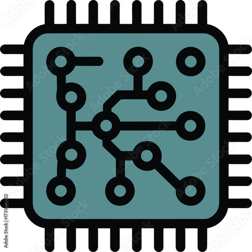 Computer processor chip vector technology hardware silicon microchip board circuit board.