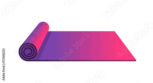 Illustration of a Rolled Yoga Mat with Gradient Color Scheme for Exercise