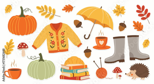Autumn Whisk Cozy Fall Season with Pumpkins, Sweaters, and Warm Drinks