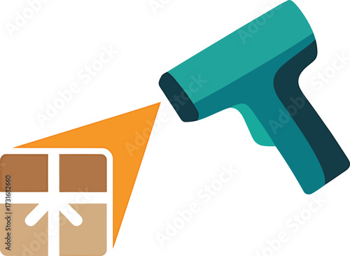Barcode Scanner Vector Graphic for Retail and Inventory Management Processes