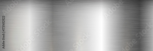 Brilliant background with a silver gradient and metallic texture effect. Vector illustration with bright patches of polished metal
