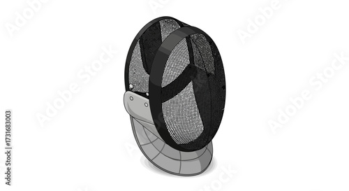 Isolated fencing mask representing sport equipment and safety element