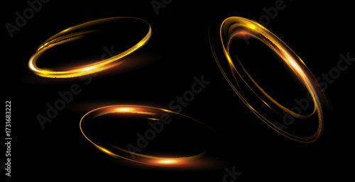 Curve golden line light effect. Smooth holiday light line with lighting effects. Light cool whirlwind. curve light effect.