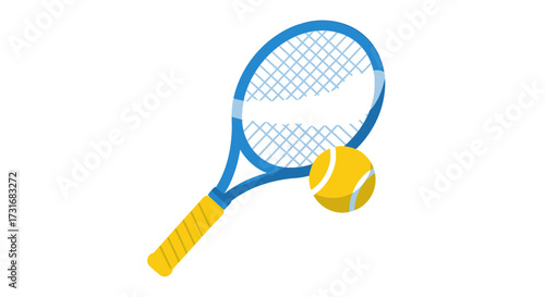Isolated tennis racket and ball illustration for sport and recreation