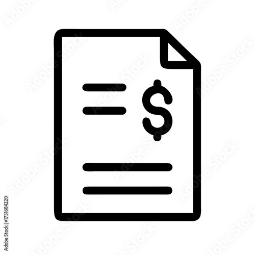 Financial document with a dollar sign, financial concept.