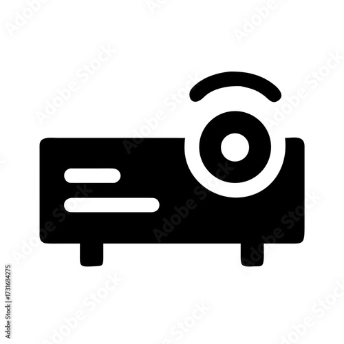 Modern digital projector black silhouette illustration