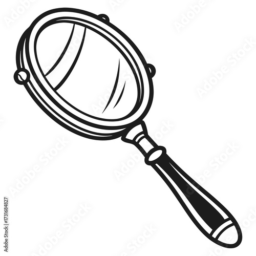 Illustration of a classic handheld magnifying glass