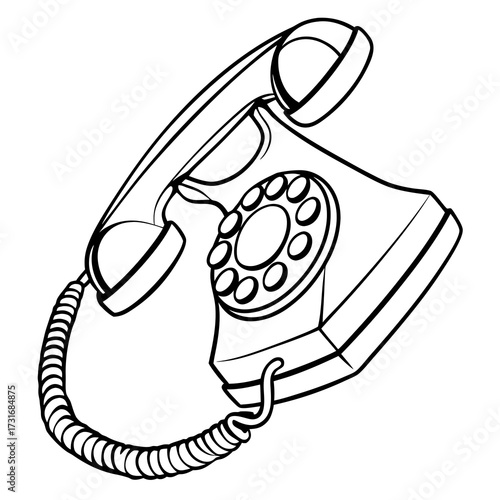 Vintage rotary phone icon