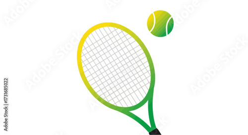 Modern tennis racket and ball vector illustration for graphic design