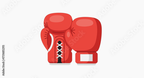 Red Boxing Gloves Isolated, Sport Equipment for Sparring and Fighting