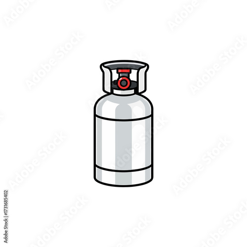 Propane Tank Illustration Metal Container with Valve for Gas Storage