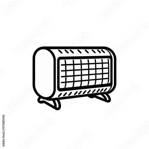 Radiator Icon Heating Appliance Vector Illustration