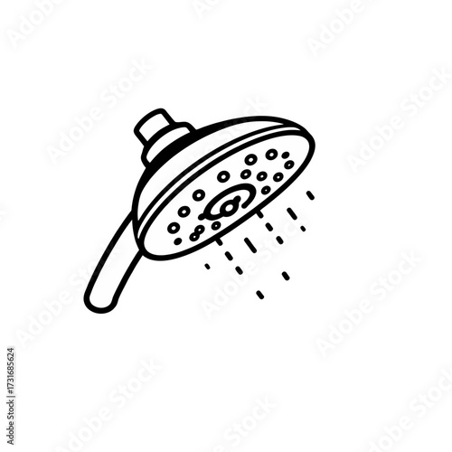 Modern Shower Head Vector Icon Design for Bathroom Fixtures