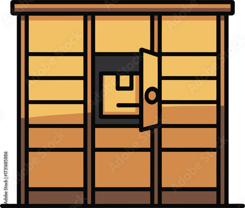 Locker Vector Mailbox Parcel Pickup Distribution Point Illustration