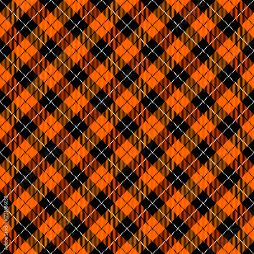 Diagonal tartan Halloween plaid