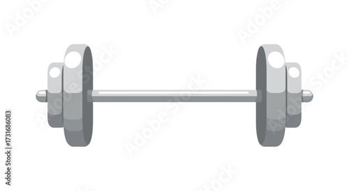 Stylized Dumbbell Illustration Isolated on White for Fitness Concepts