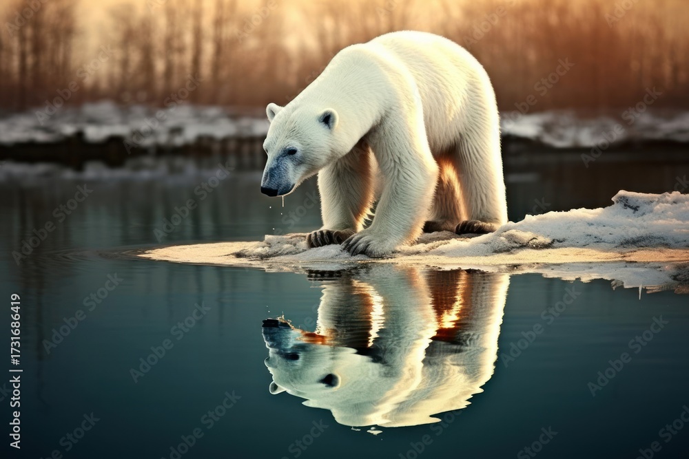 Fototapeta premium Thin polar bear wildlife animal mammal.