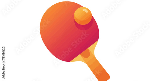 Vector depiction of a table tennis racket and ball for sporting illustrations