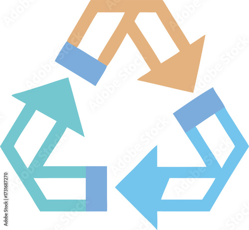 Recycle symbol in pastel colors representing sustainable practices and environment