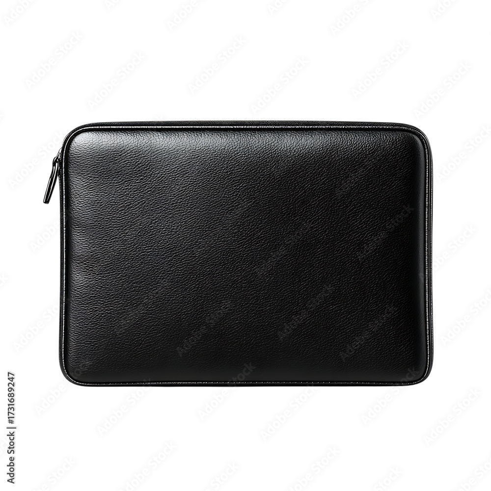 Naklejka premium Realistic black laptop sleeve case png