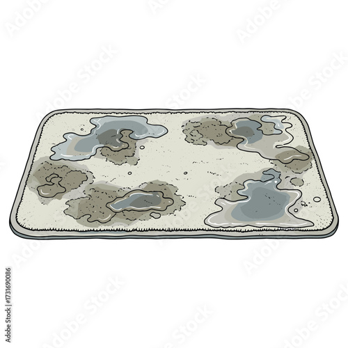 Vector Pattern of Muddy Water Patches on a Rug in Modern Organic Style with Gray and Brown Tones