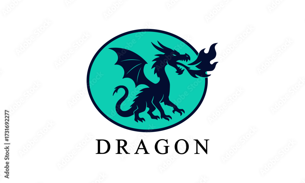Obraz premium New Creative Mythical Dragon Logo