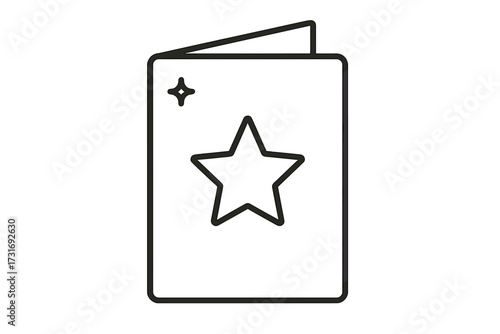 Greeting card with star design in minimalist line art style for Rosh Hashanah  
