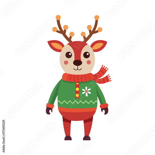 reindeer with christmas hat