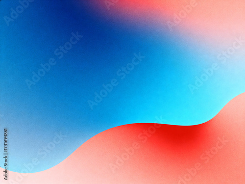 Duotone red and blue gradient wave background