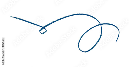 Hand drawn blue pencil lines, circles, stripes and squiggly lines on transparent background.