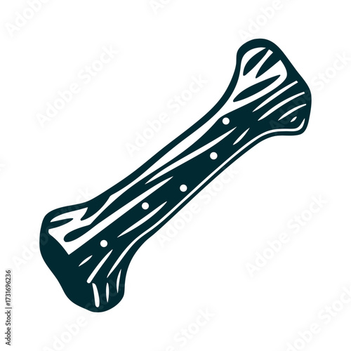 Single Moccasin Game Bone Isolated Illustration Moccasin Game Bone Single small bone marked or plain isolated