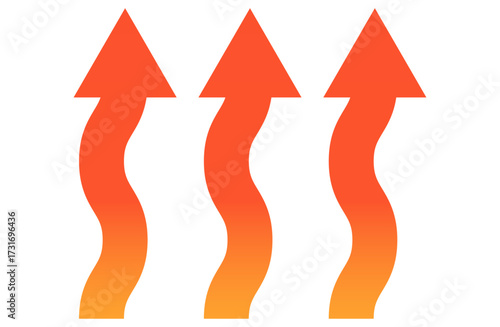 Energy and Heat Arrows – Rising Orange and Red Vector Design