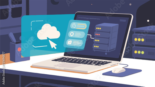 Cloud computing server laptop data network