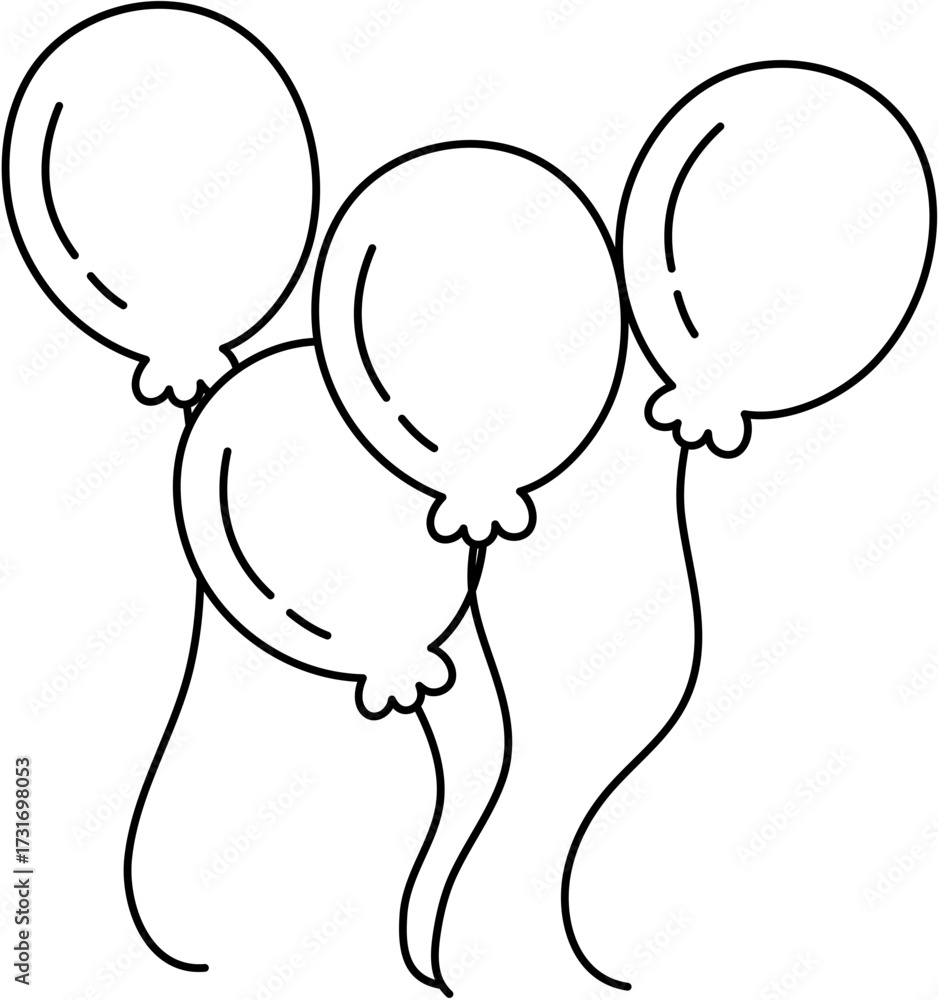 Obraz premium decorative balloon doodle outline