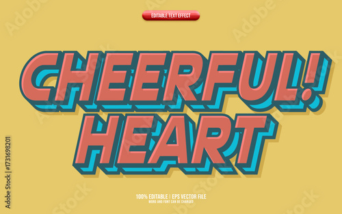 Cheerful 3d editable text effect