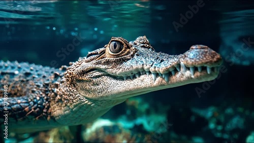 Wallpaper Mural Crocodiles textured head underwater showcasing eye teeth and scales Torontodigital.ca