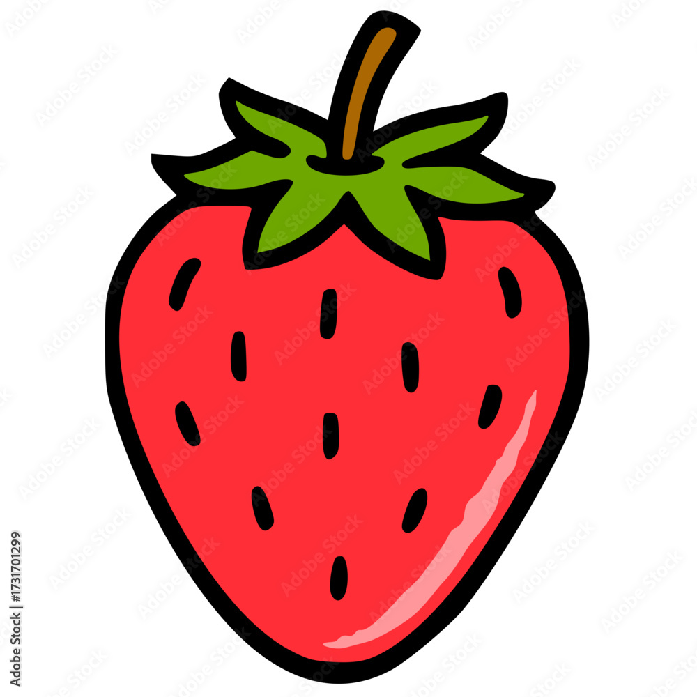 Obraz premium Strawberry hand drawn vector icon