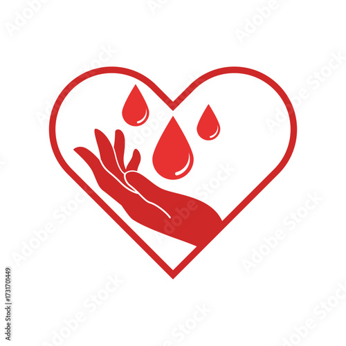 Blood donation care icon design