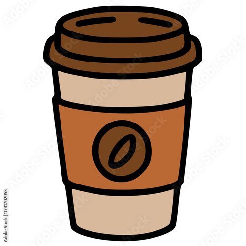 Takeaway coffee cup hand drawn vector icon