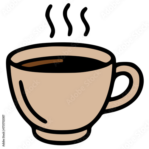 Cup of coffee mug hand drawn vector icon