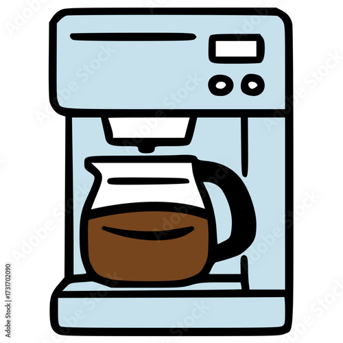 Espresso machine coffee maker hand drawn vector icon