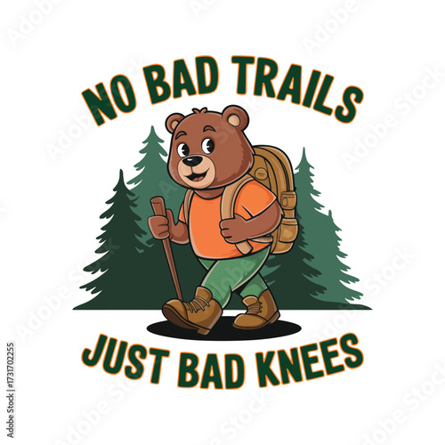 No bad trails just bad knees t shirt design