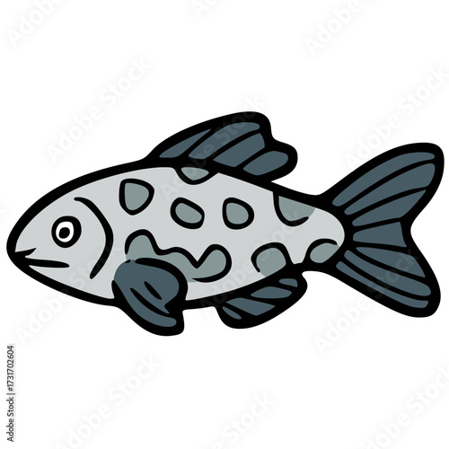 Bluegill sunfish grey variant vector icon