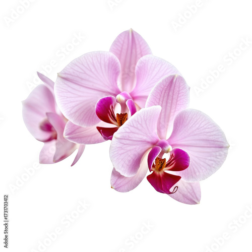 Pink orchid flower with soft petals and vibrant center, delicate natural beauty in close up floral composition