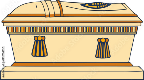 Egyptian Sarcophagus Vector Illustration, Ancient Pharaoh Mummy Coffin