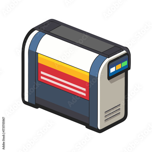 Label maker cartridge in modern design with vibrant colors  