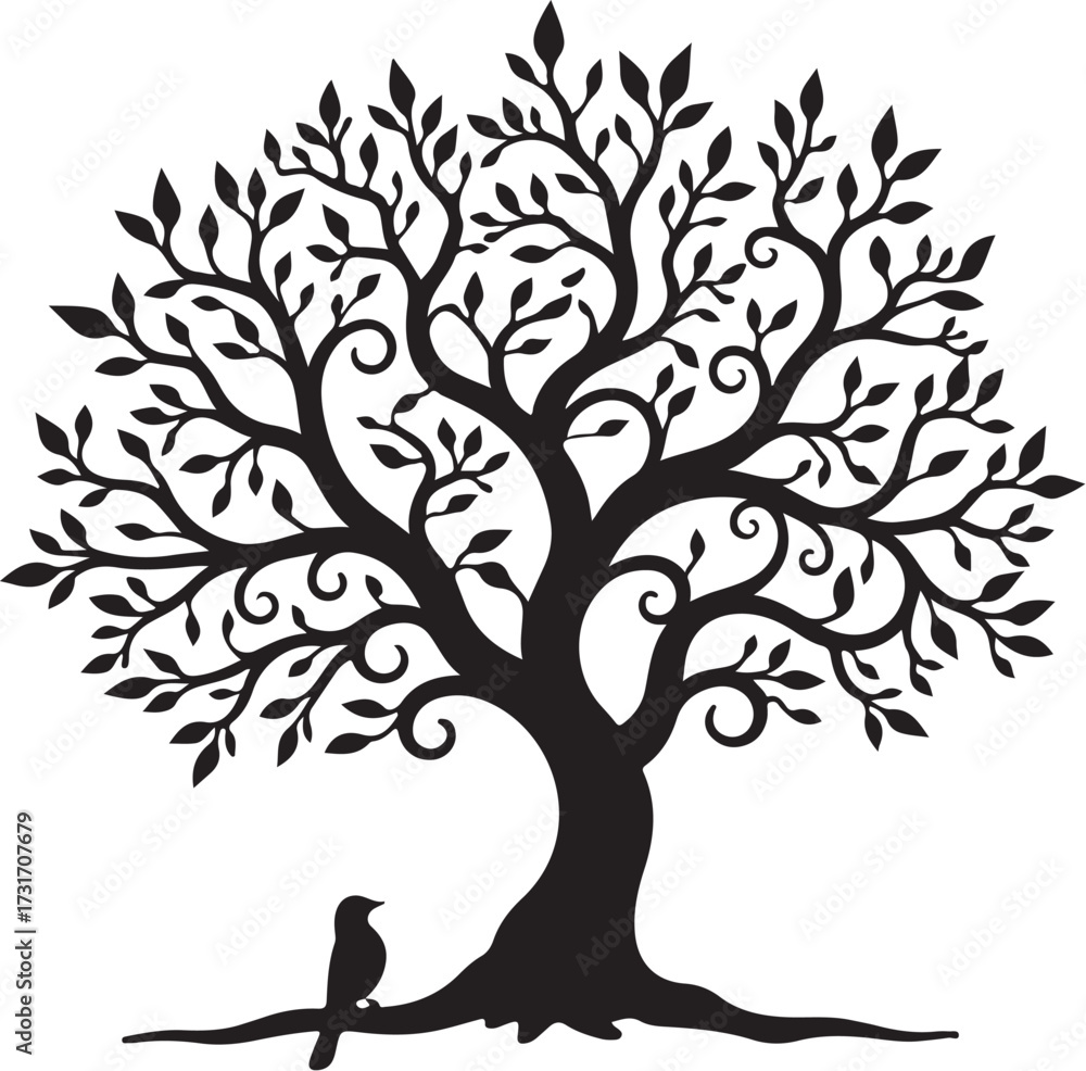 Obraz premium Birds on Tree SVG Cutting Files