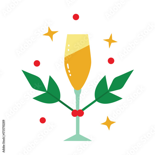  illustration of a champagne flute
