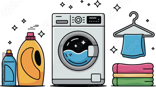 Laundry Room Washing Machine Detergent Towels